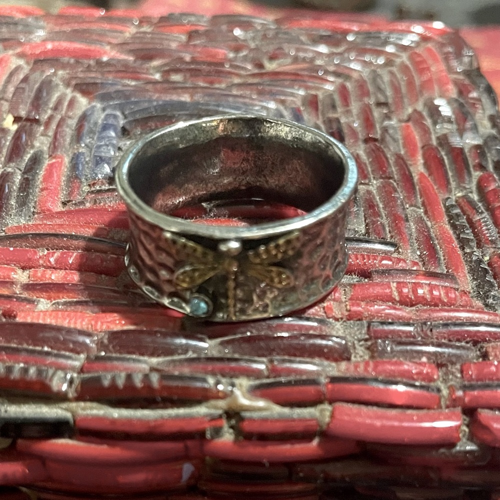 Men’s firefly fashion silver ring size 13